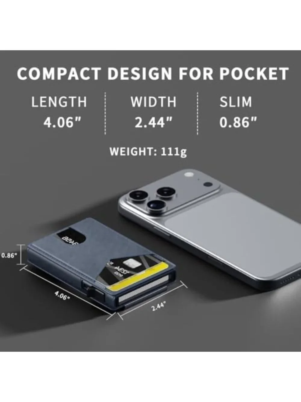 Compact RFID Blocking Wallet for Men | Metal Pop-Up Card Holder & Money Clip